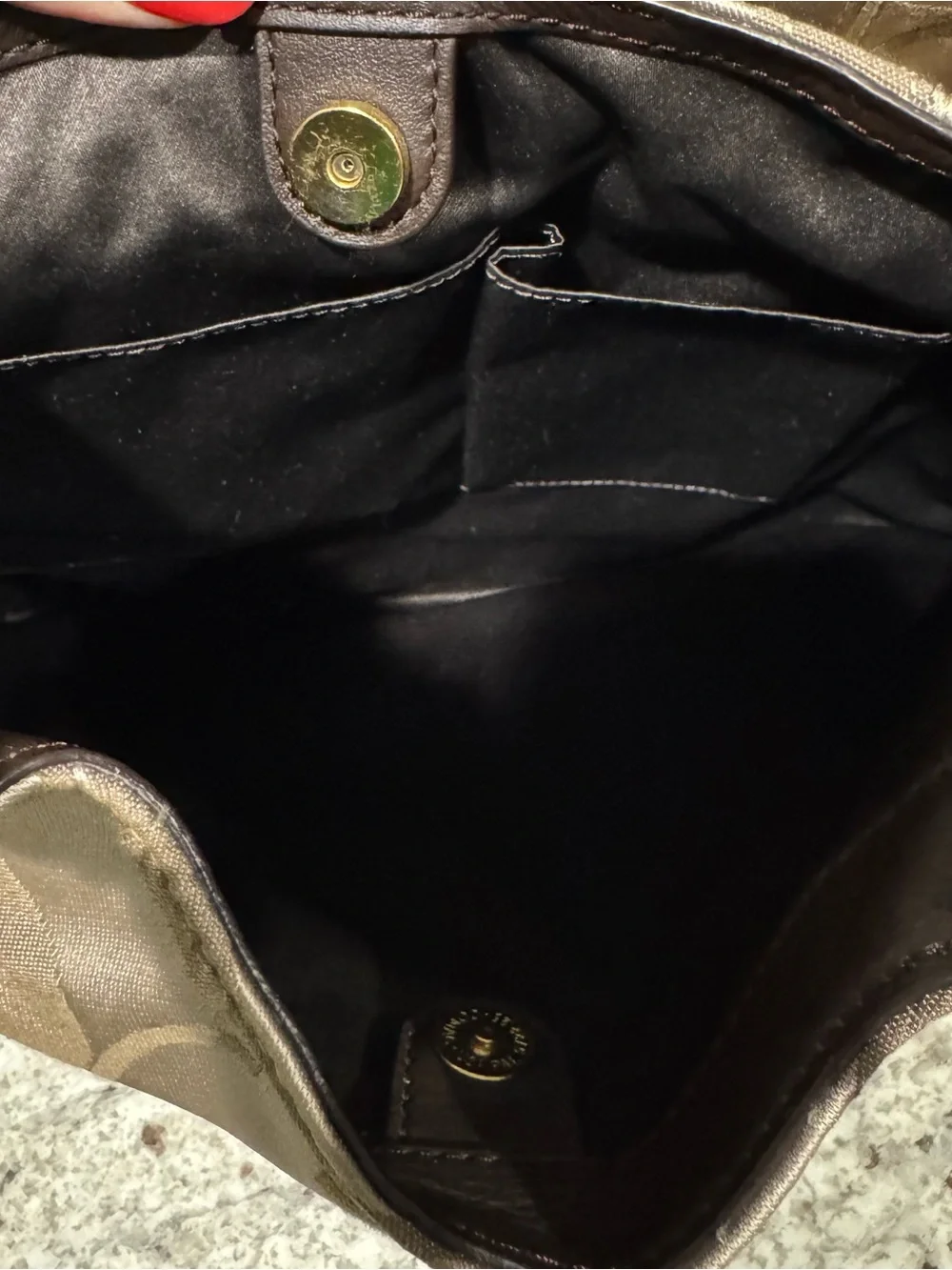Coach Campbell Signature Hobo large shoulder bag Tan Logo Monogram